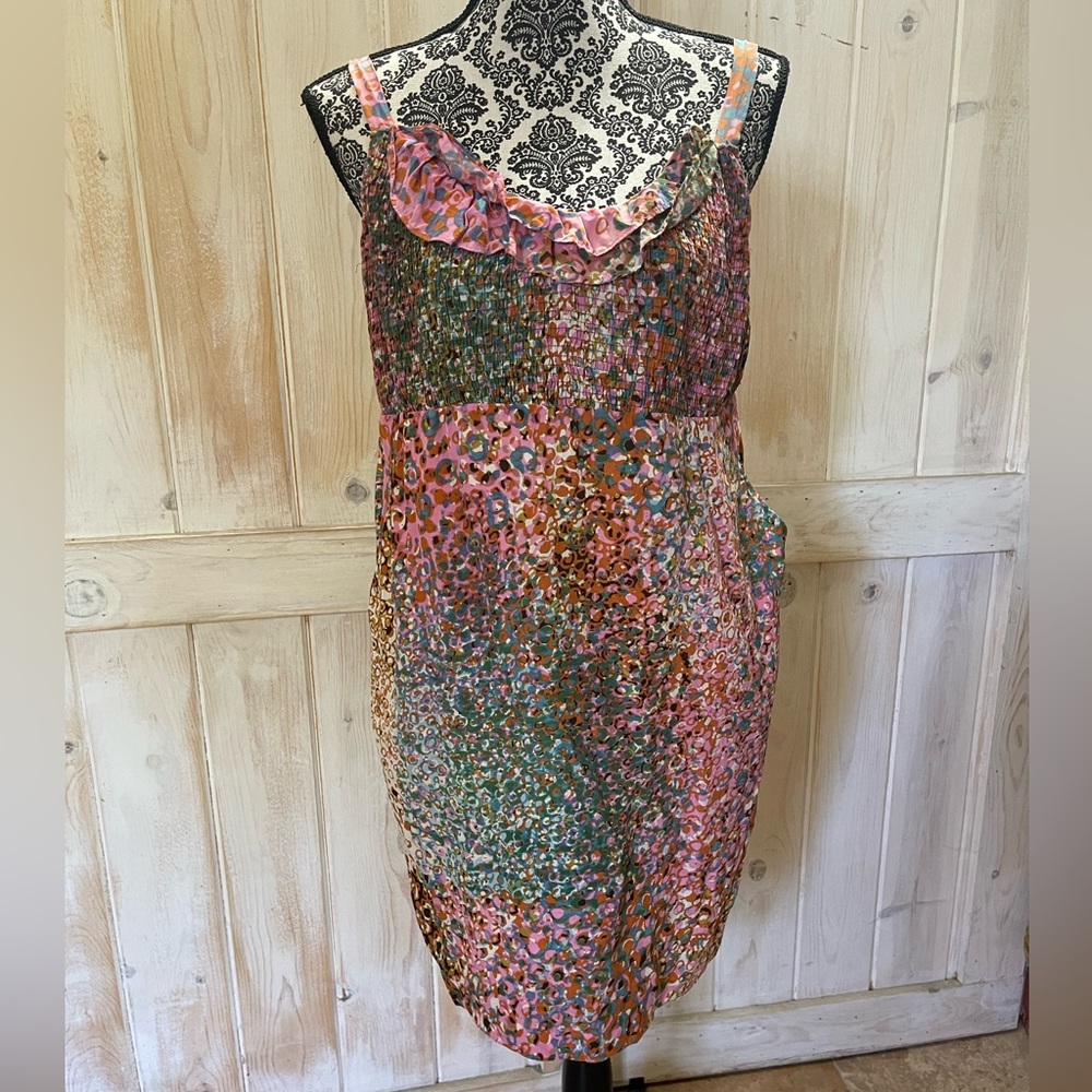Maeve by Anthropologie Multi Colored Sundress Smocked Bodice Size XS B…